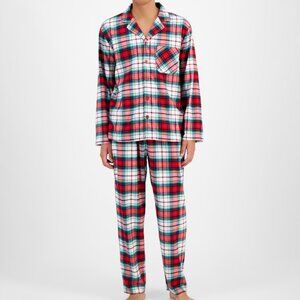#959 Holiday Lane Men's Winterton Plaid Notch Collar Matching Pajamas Set, Cre